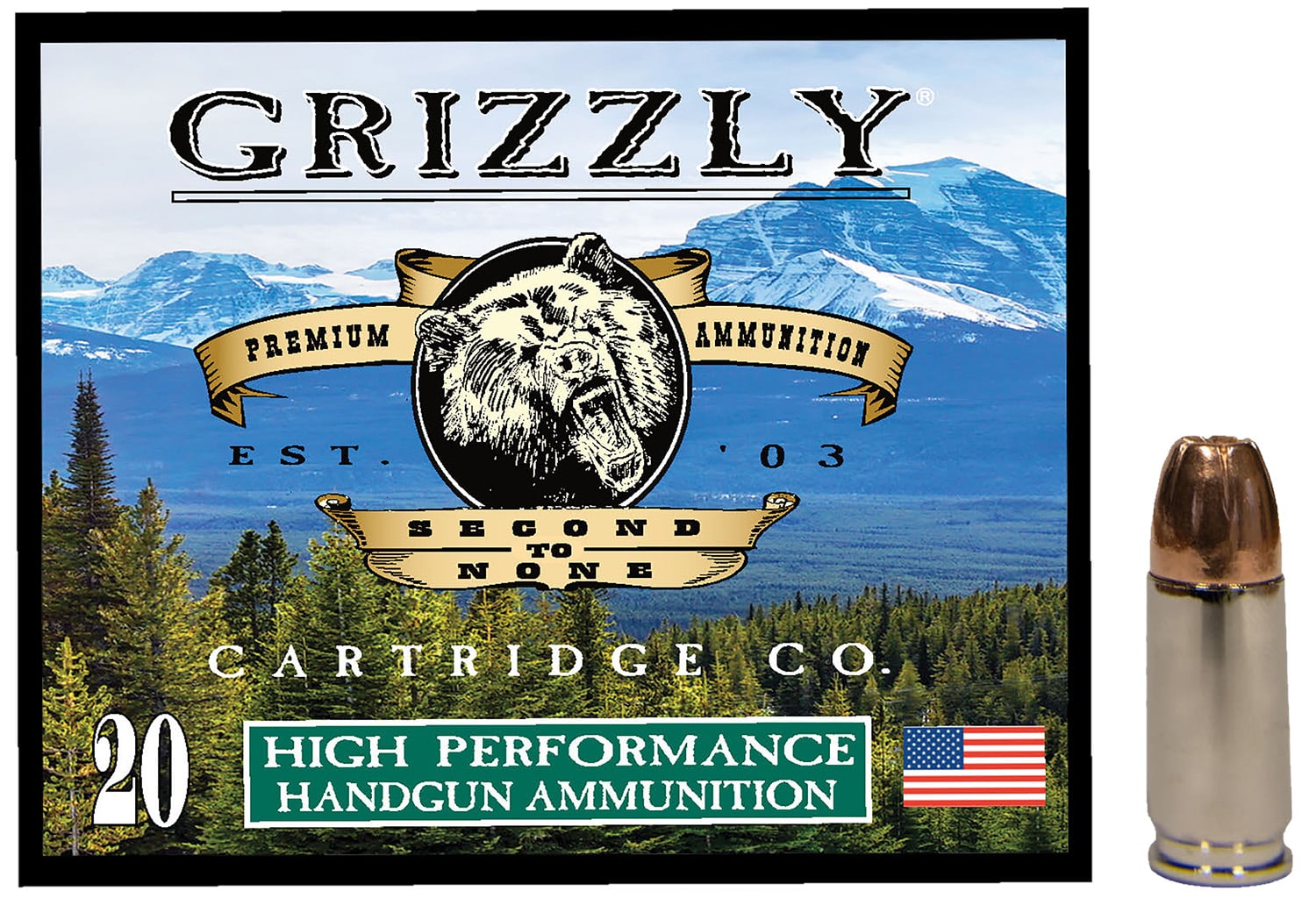 Grizzly-Ammo 9mm Luger 124gr JHP – 20rd