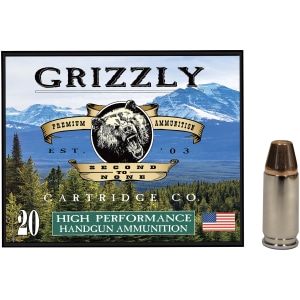 Grizzly Ammo 9mm Luger +P 124 gr Full Metal Jacket Flat Point - 20 per box