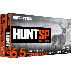 Ammo Inc HUNT SP 6.5mm Creedmoor 129 gr InterLock Soft Point 20rd box