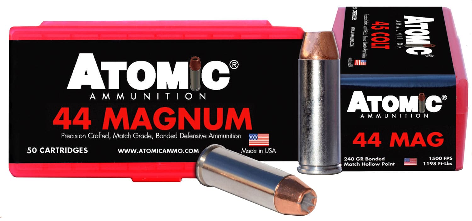 Atomic 44 Rem Mag 240gr bonded match hollow point ammunition 50rd box