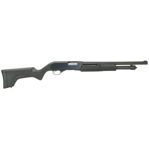 Stevens 320 Security 12 gauge pump shotgun with 18.5 inch matte black barrel and black synthetic stock