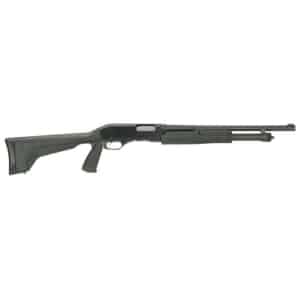 Stevens 320 Security 20 Gauge 18.5-inch pump shotgun with black synthetic pistol grip stock