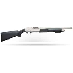 CHARLES D 301 TACT 12GA 18.5in pump-action shotgun, nickel finish, synthetic stock