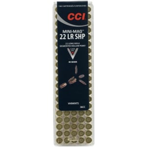 CCI Mini-Mag .22 LR 40gr Segmented Hollow Point ammunition 100 rounds box