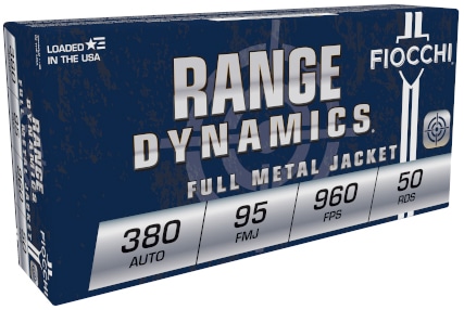 Fiocchi Range Dynamics .380 ACP 95 gr FMJ 50-count box