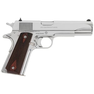 Colt 1911 Government .38 Super 5-inch Bright Stainless with rosewood grips