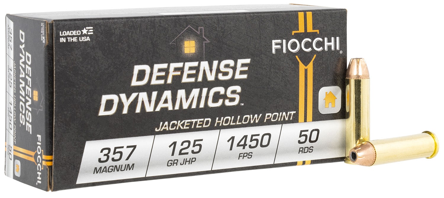 Fiocchi .357 Magnum 125gr JHP Brass – 50rd