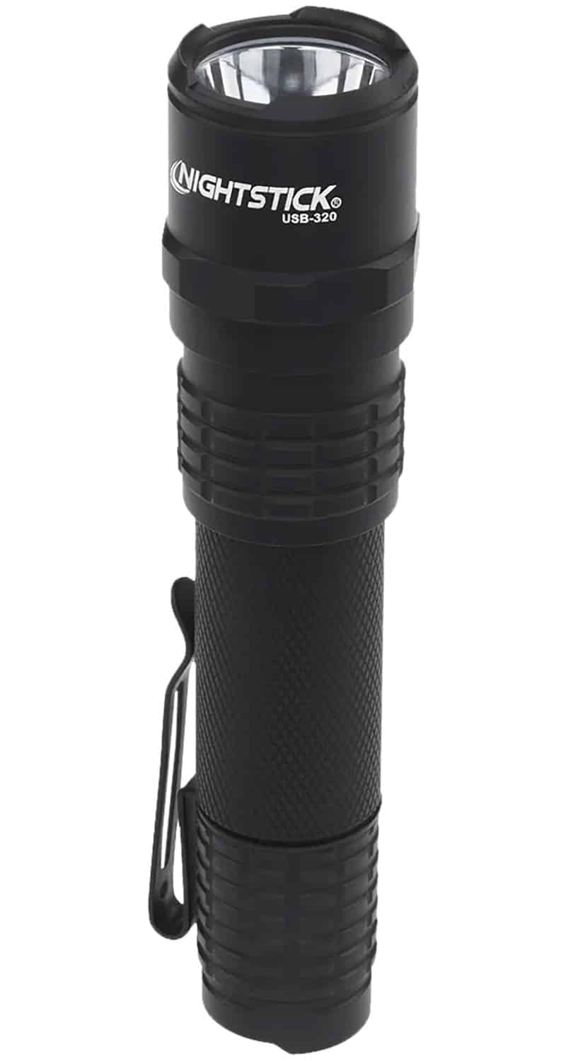 Nightstick USB-320 rechargeable EDC flashlight 320 lumens black anodized 4.5 in