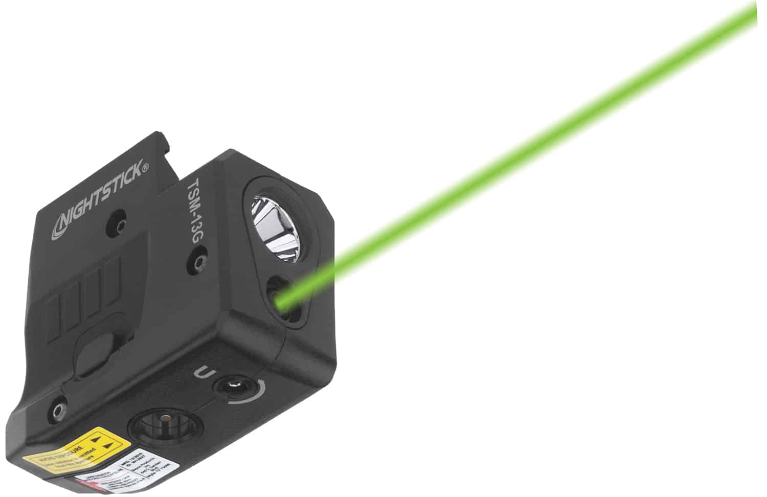 Nightstick TSM-13G sub-compact weapon light with green laser in black, fits Sig Sauer P365