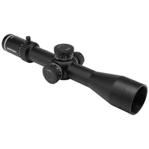 RITON CONQUER 3-18x50IR FFP PSR riflescope side view with illuminated reticle