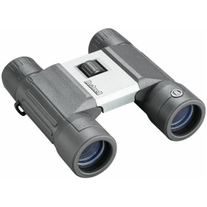 Bushnell Powerview2 10x25 binoculars in black, front view