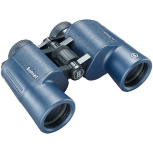 Bushnell H2O 10x42 blue binoculars front view