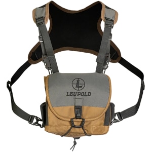 Leupold GO Afield binocular harness in coyote 600D polyester, adjustable shoulder harness