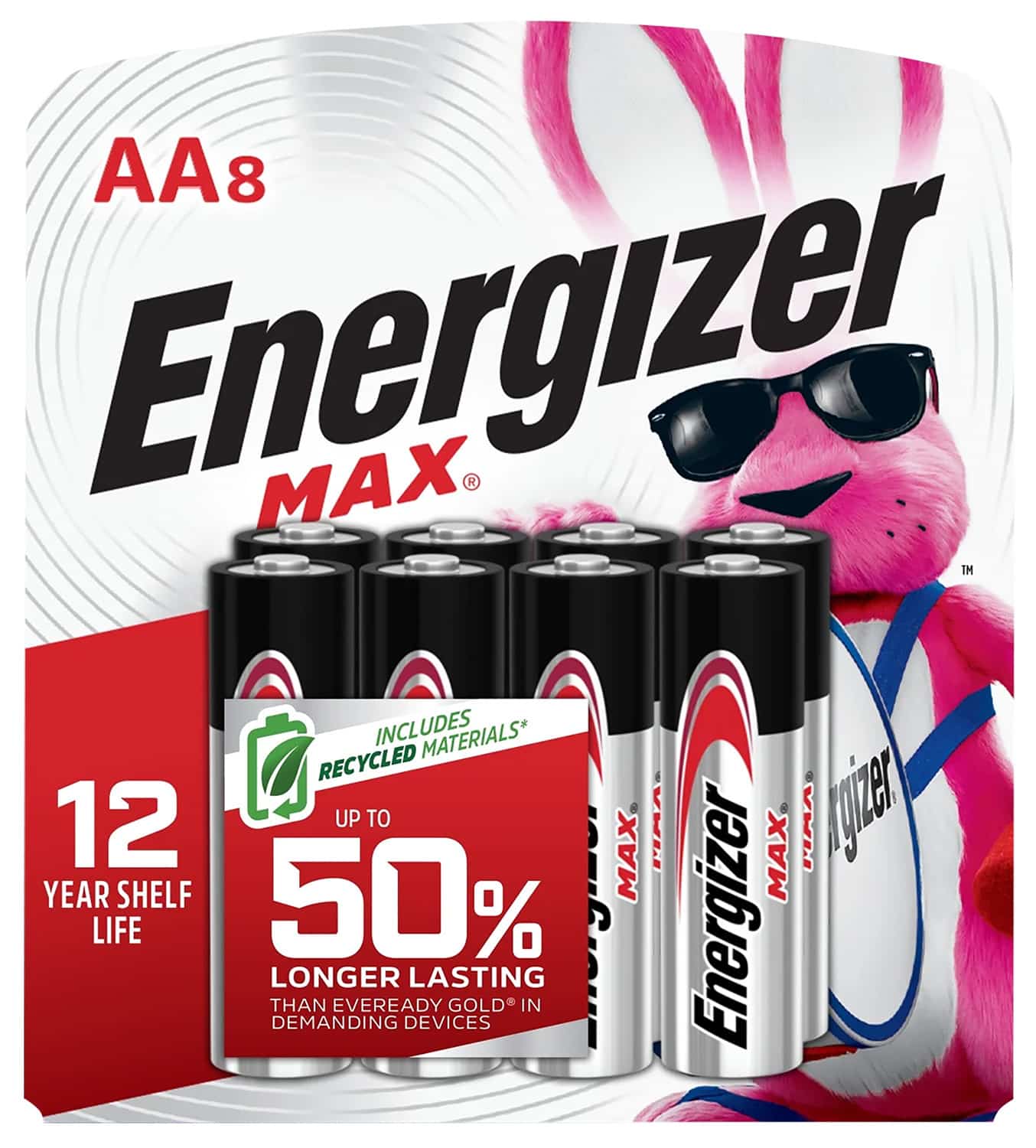 Energizer E91MP8 AA Max 1.5V Alkaline Batteries 8-Pack