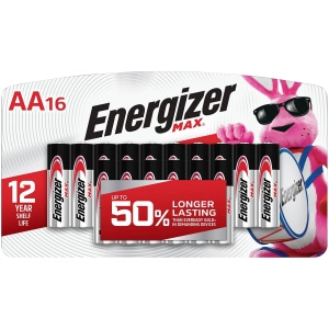 Energizer Max AA 16-pack alkaline batteries