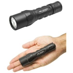 Surefire 6PX Tactical flashlight, black, tactical tailcap switch, includes two 123A batteries