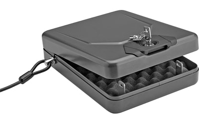 Hornady Alpha Elite Lock Box black 16-gauge steel with foam interior and security cable