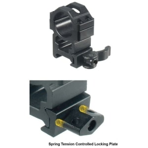 Leapers UTG 2-piece Max Strength LE Grade Picatinny rings 22mm width 1 inch high quick-detach lever