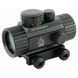 Leapers UTG 38mm red/green 4 MOA CQB dot sight on integral Picatinny mount