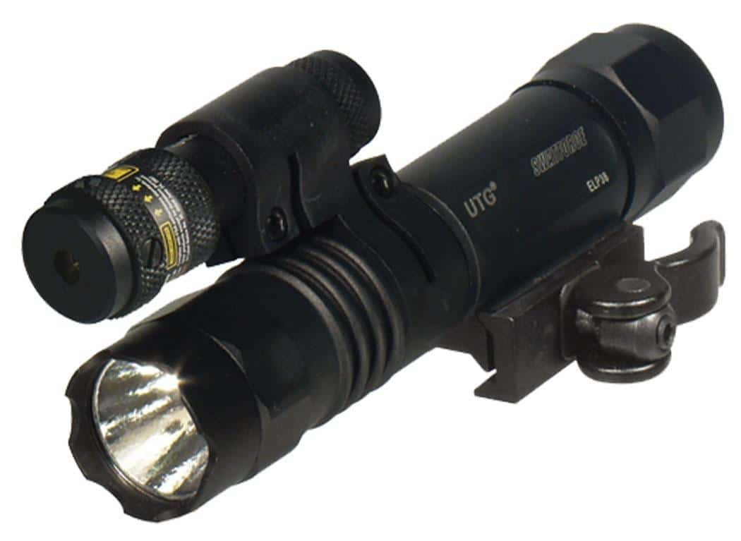 Leapers LED Tactical Red Laser Flashlight Combo, 150 lumens and 640 nm red laser, mounted