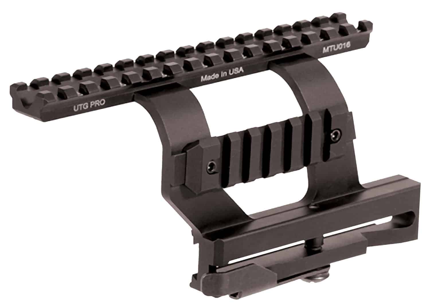 UTG Pro quick-detach AK side mount with 16-slot top Picatinny rail