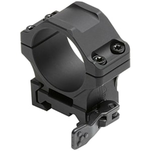Leapers UTG ACCU-SYNC QR 30mm low-profile scope rings mounted on Picatinny rail