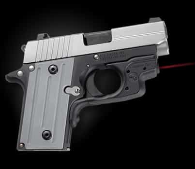 Crimson Trace Laserguard red laser for Sig Sauer P238/P938 on black polymer housing