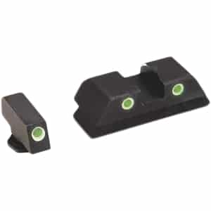 AmeriGlo GL119 Classic Tritium Sight Set for Glock Green Tritium White Outline Front Sight-Green Tritium White Outline Rear Sight