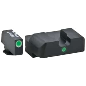 AmeriGlo GL102 i-Dot Sight Set for Glock Green Tritium White Outline Front Sight-Green Tritium Rear Sight
