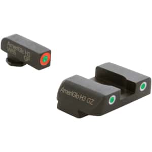 AmeriGlo GL241 Custom Classic Sight Set for Glock Green Tritium Orange Outline Front Sight-Green Tritium White Outline Rear Sight
