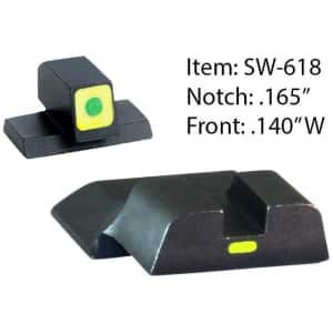 Ameriglo CAP Tritium Night Sights for S&W M&P Shield / Front Tritium - Green / Front Outline - LumiGreen / Style - CAP / Rear Paint Bar - LumiGreen