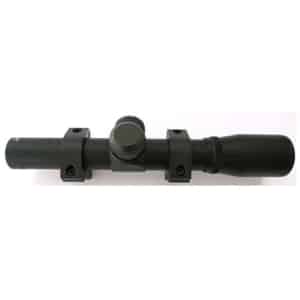 Keystone 2x20 pistol scope with 3/8 inch dovetail rings and crosshair reticle