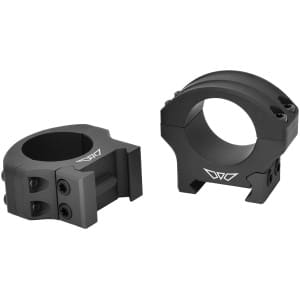 Warne HyperLite 1-inch Low scope rings in matte black mounted on a Picatinny rail