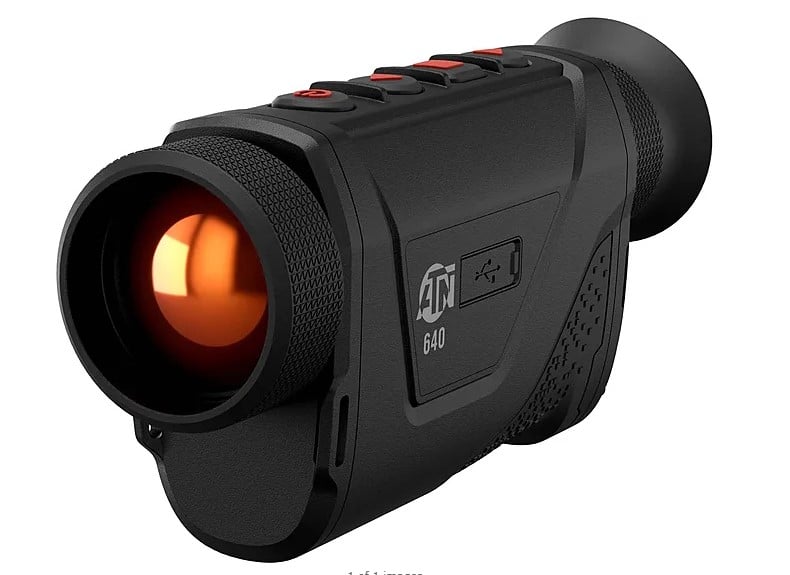 ATN BlazeHunter Pro thermal monocular, black, side view