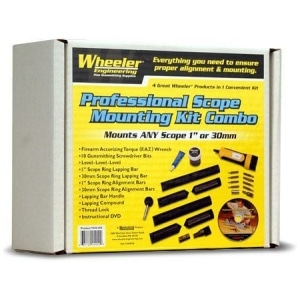 Wheeler Professional Scope Mounting Kit with lapping bars, level and hard carry case