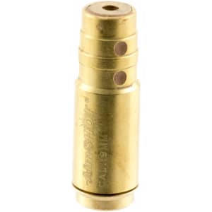 AimShot BS9MM 9mm Luger cartridge-style laser boresighter with external battery box (red laser)