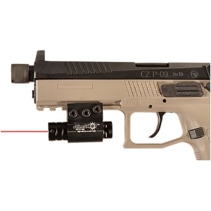 AimShot KT6132 pistol laser in red matte black mounted on a Picatinny rail