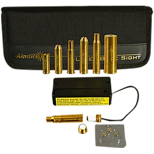 AimShot KTRIFLE red laser rifle boresight kit with six brass arbors