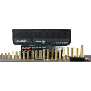 AimShot Master Kit multi-caliber bore sight with red 650nM laser and arbors