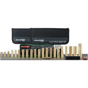 AimShot Master Kit multi-caliber bore sight with green 532nM laser and 16 arbors