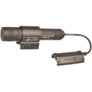 AimShot KT81067 green rifle laser kit mounted on Picatinny rail, matte black