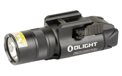 Olight Baldr Pro R black rail-mounted light with green laser and 1350 lumens
