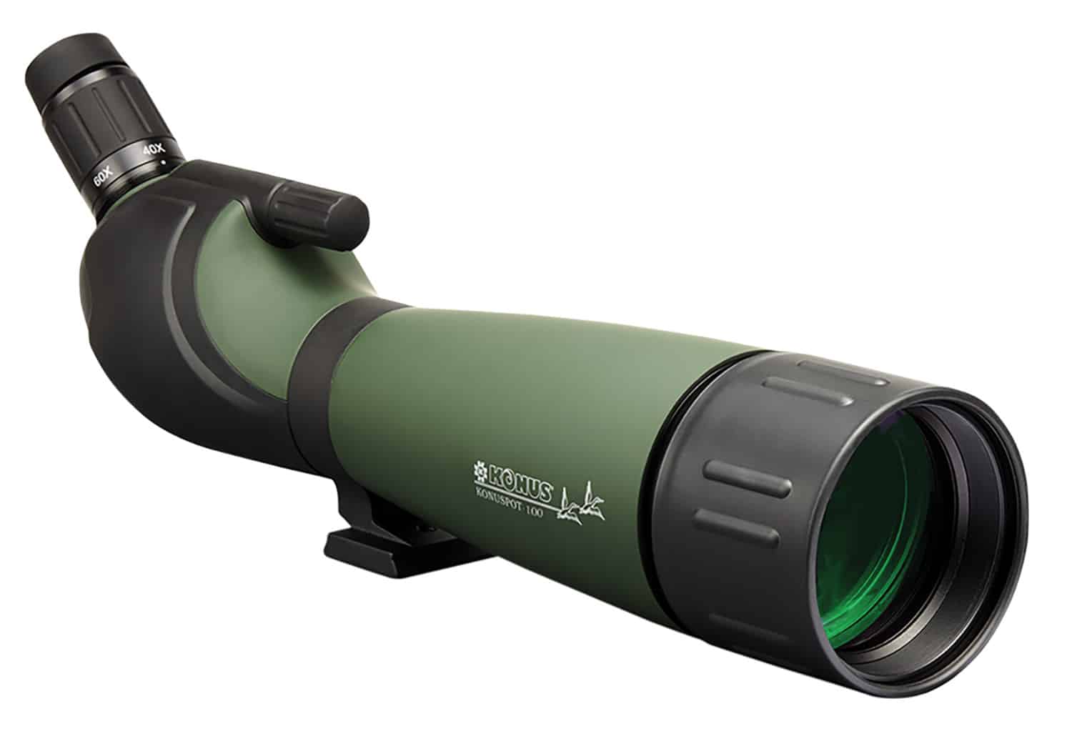 Konus Konuspot-100 20-60x100 angled spotting scope in green rubber armor