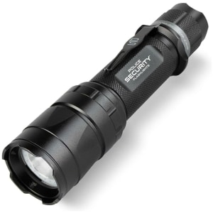 Police Security Trac Tact RX 1500 lumen rechargeable flashlight in black