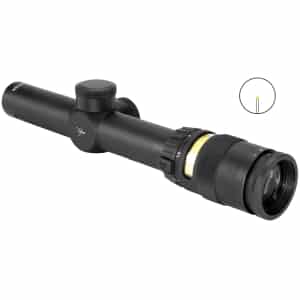 Trijicon AccuPoint 1-4x24 30mm illuminated amber triangle post reticle riflescope