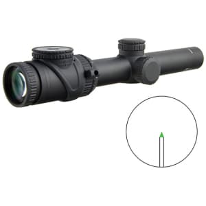 Trijicon AccuPoint 1-6x24 30mm illuminated green triangle post riflescope, matte black