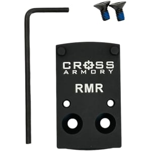 Cross Armory CRRMADAPTER adapter plate, black oxide aluminum, RMSC to RMR adapter