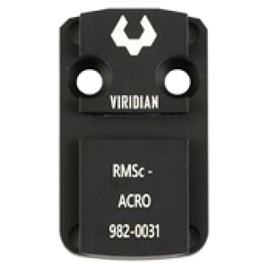 Viridian RFX44 Shield RMSc mounting adapter black anodized top view
