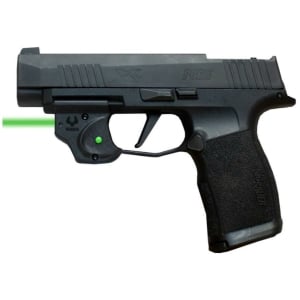 Viridian E Series green laser for Sig Sauer P365 with black right-hand Kydex IWB holster