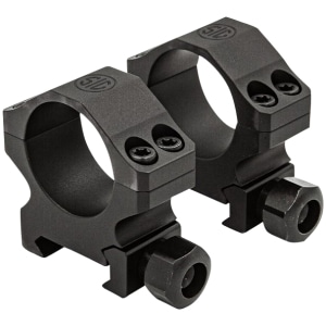 Sig Sauer Alpha1 35mm medium scope rings matte black mounted on Picatinny rail